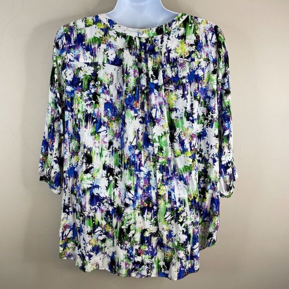 Premise Studio POPOVER Tunic Top Womens 2X Multicolor 3/4 Sleeve ARTSY Work - Picture 8 of 9